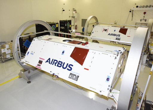 GRACE-FO Satellites in a Clean Room at Vandenberg Air Force Base
