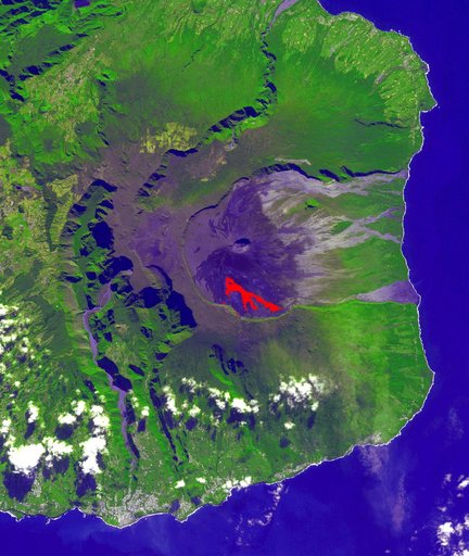 NASA's ASTER Captures Piton de la Fournaise Eruption