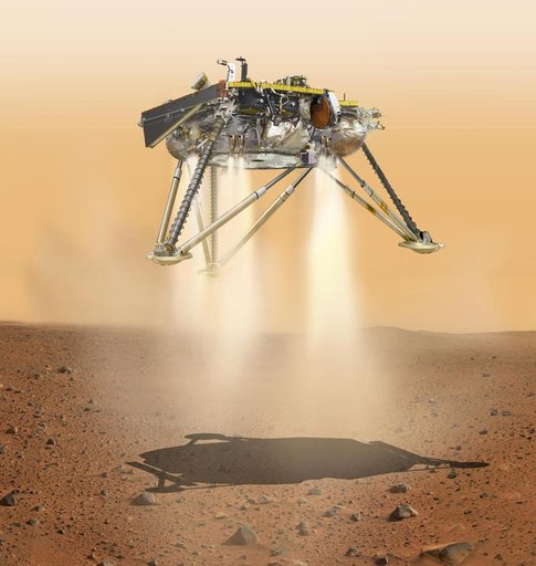 InSight Moments Away From Landing, Underside View (Illustration)