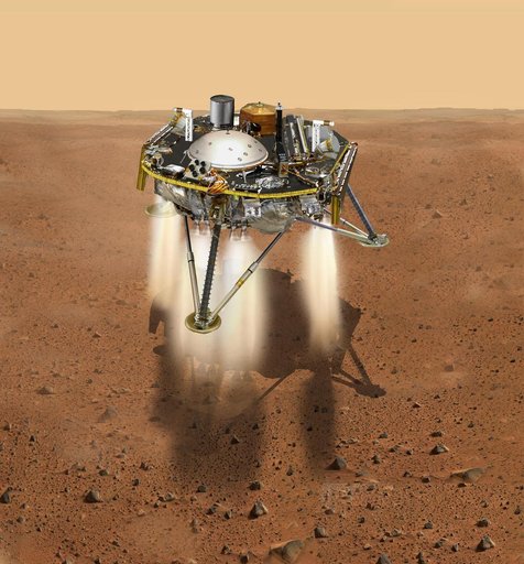 InSight Moments Away From Landing, Top View (Illustration)