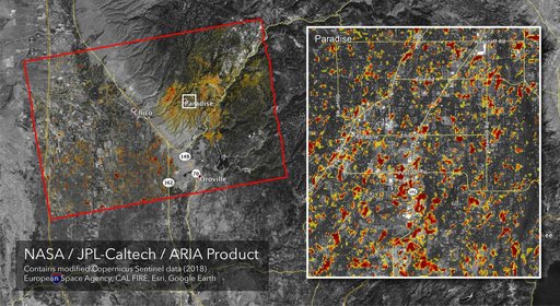 Updated ARIA Map of CA Camp Fire Damage