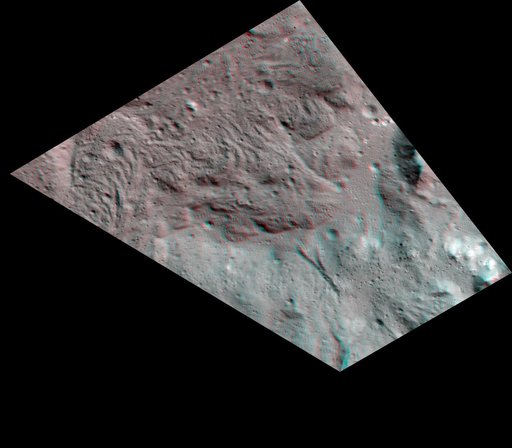 Lava Flows on the Floor of Occator Crater (3-D)