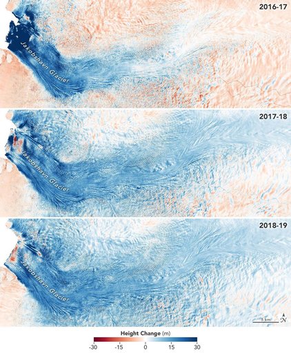 Jakobshavn Glacier Grows for Third Year in a Row