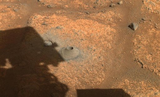 Perseverance's Drill Hole for First Sample Collection Attempt