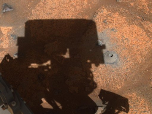 Perseverance's Navigation Camera Image of First Borehole