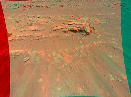 Mars Mound from Ingenuity Helicopter's Perspective in 3D