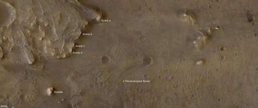 Jezero Crater's Kodiak and Scarps