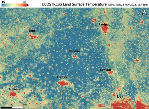 ECOSTRESS Detects Heat Islands in Indian Heat Wave