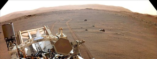 Perseverance Looks Back at Wheel Tracks