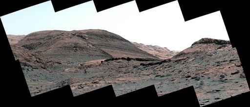 Curiosity's View of Sulfate-Bearing Region and Streambed Rocks