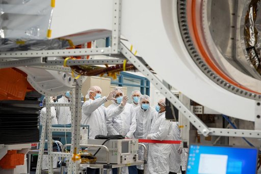 ISRO Chairman Visits NISAR in a Clean Room at JPL