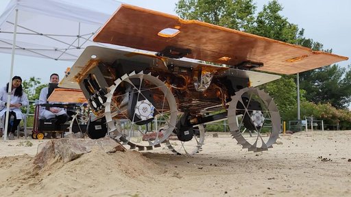 CADRE Mini Rover Drives Over a Rock