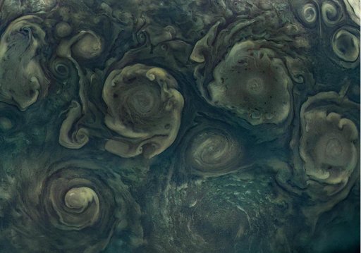 NASA's Juno Views Northern Cyclones on Jupiter