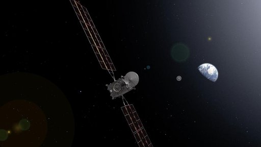 Artist's Concept of Earth Return Orbiter Releasing Capsule containing Martian Samples