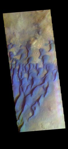 Kaiser Crater Dunes - False Color