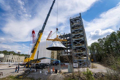 SLS Payload Adapter Moved for Testing at NASA Marshall  photo 4