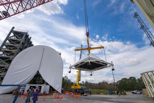 SLS Payload Adapter Moved for Testing at NASA Marshall photo 2