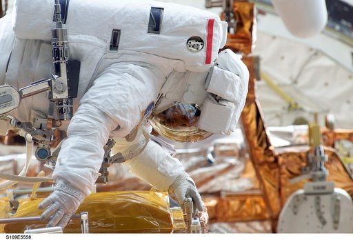 EVA 5 - MS Grunsfeld  in payload bay