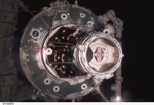 View of PMA 2 during STS-111 UF-2 approach for docking