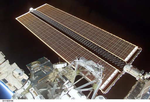MBS suspended above P6 SA by the SSRMS during STS-111 UF-2