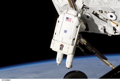 Perrin near the S0 (S-zero) Truss during STS-111 UF-2 EVA 2