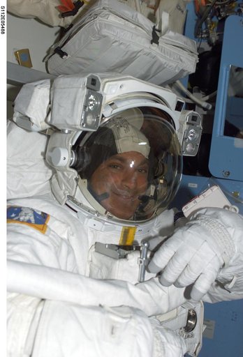 MS Wolf in airlock prior to EVA 3