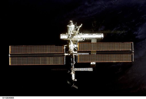 Flyaround view of ISS forward zenith side