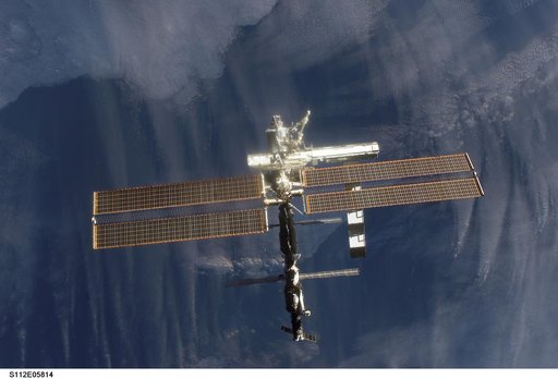 Flyaround view of ISS Progress module forward zenith side