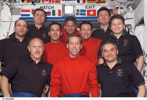 STS-113, Expedition Five and Six In-flight Crew Portrait in the U.S. Laboratory for STS-113