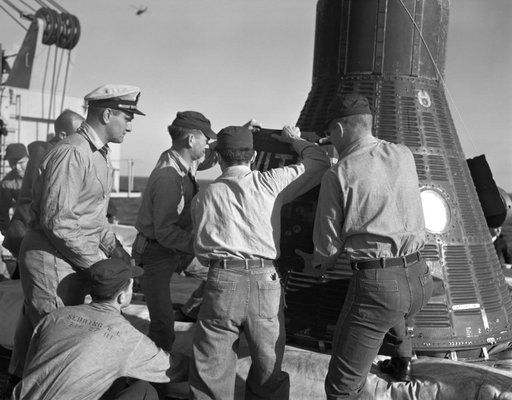 Recovery - Mercury-Redstone (MR)-2 - Loaded on Ship - Chimp "Ham"