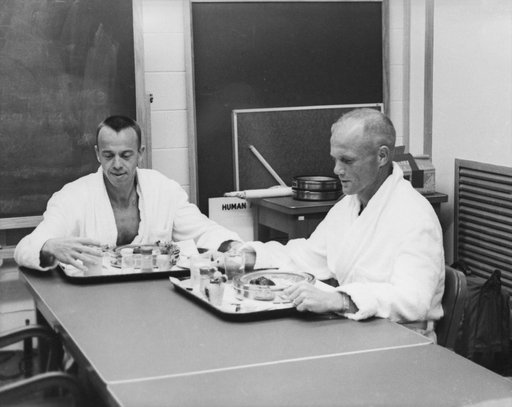 Astronauts Shepard and Glenn - Breakfast - Pre-Mercury-Redstone (MR)-3 Flight - Cape