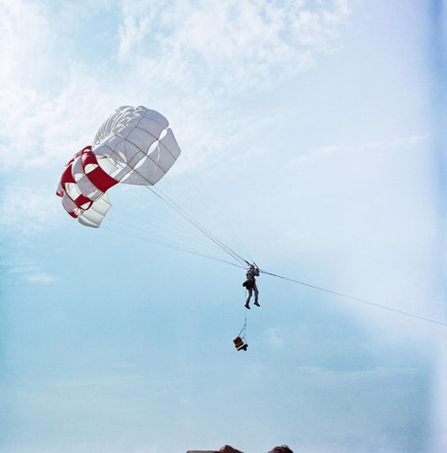 PARASAIL TRAINING - ASTRONAUT THOMAS P. STAFFORD - GALVESTON BAY, TX