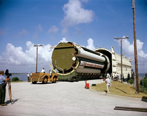 APOLLO/SATURN (A/S) 204 - SATURN V THIRD STAGE(S-IVB) ARRIVAL  - BARGE PROMISE - CAPE
