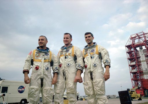 APOLLO I - PRIME CREW - SPACESUITS - LAUNCH COMPLEX - KSC