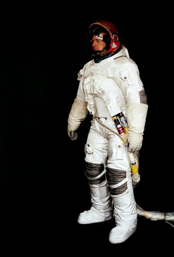 Astronaut John Bull wears the A6-L type pressure Garment Assembly