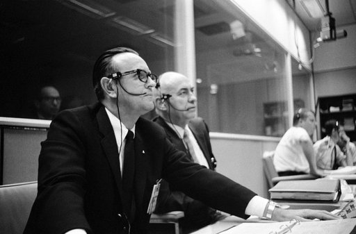 Dr. Gilruth and Dr. Kraft - Mission Control Center (MCC) - Apollo V Launch - MSC