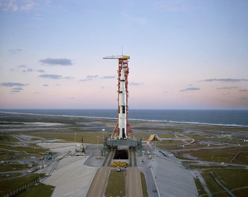 Aerial View - Apollo VIII Space Vehicle - Pad "A" - Launch Complex (LC)-38 - Cape