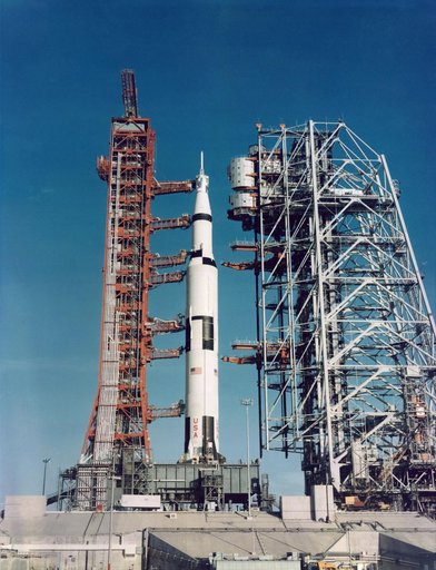Ground-Level View - Apollo VIII Space Vehicle - Pad "A" - Launch Complex (LC)-38 - Cape
