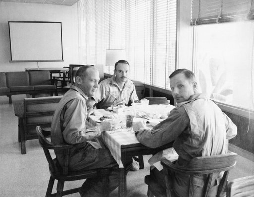 Apollo XI Crewmen - Dining - Crew Reception Area - Lunar Receiving Lab (LRL) - MSC