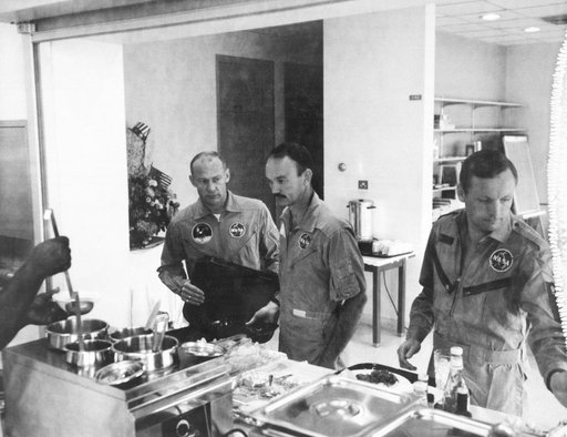 Apollo XI Crewmen - Dining - Crew Reception Area - Lunar Receiving Lab (LRL) - MSC