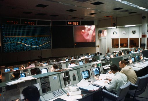 APOLLO XIII CREW  - MISSION OPERATIONS CONTROL ROOM (MOCR) - APOLLO XII - LUNAR EXTRAVEHICULAR ACTIVITY (EVA) - MSC