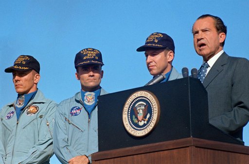 PRESIDENT NIXON - HICKAM AFB - SPEECH - MEDAL OF FREEDOM PRESENTATION - HI