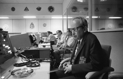 View of Mission Control Center during the Apollo 13 liftoff