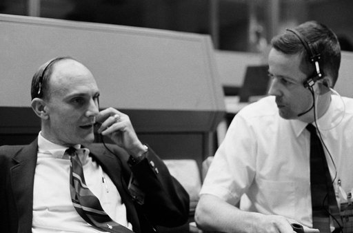 View of Mission Control Center during the Apollo 13 liftoff