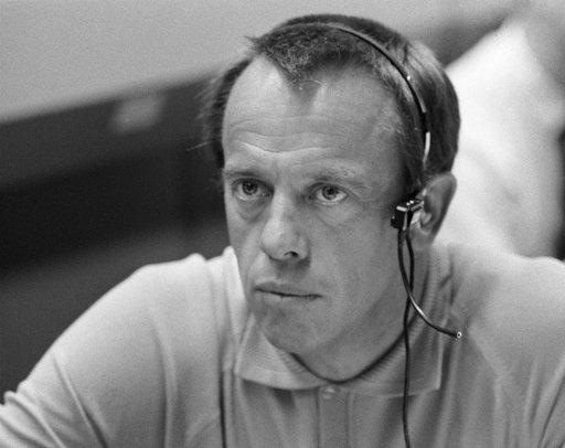 View of Mission Control Center during the Apollo 13 oxygen cell failure