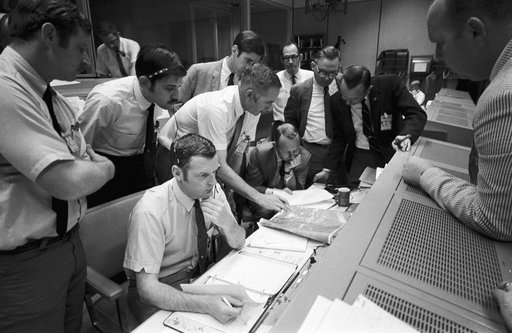 Mission Control Center (MCC) View - Apollo 13 Oxygen Cell Failure - MSC