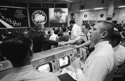 Mission Control Center (MCC) View - Apollo 13 Splashdown - MSC