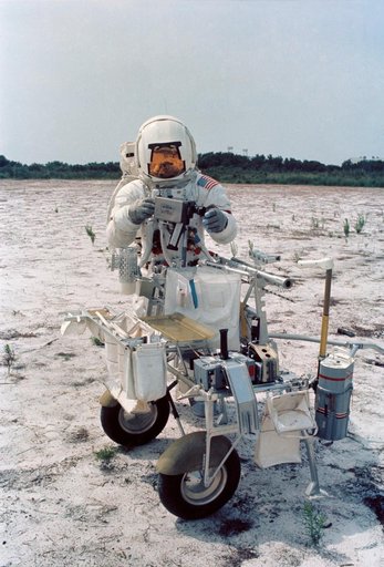 Astronaut Alan B. Shepard in lunar surface simulation training