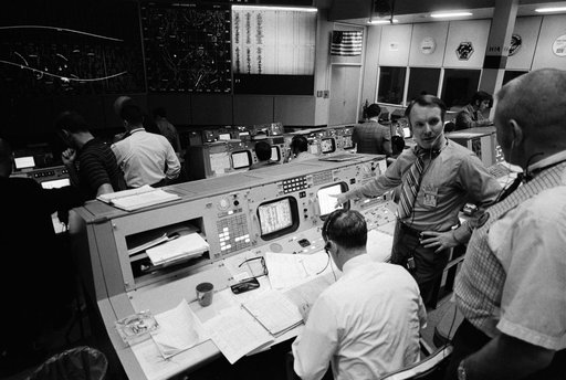 Activity in the Mission Control Center during Apollo 14