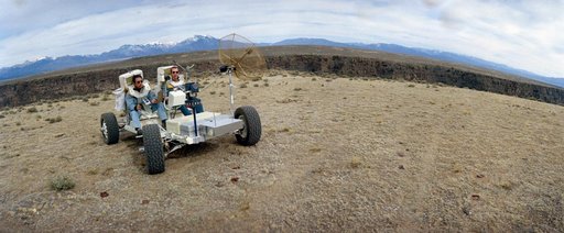 Apollo 15 Crew - Lunar Roving Vehicle (LRV) - Simulated Extravehicular Activity (EVA) - NM